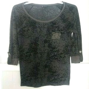 Armani Exchange black gray shirt w/ quarte…